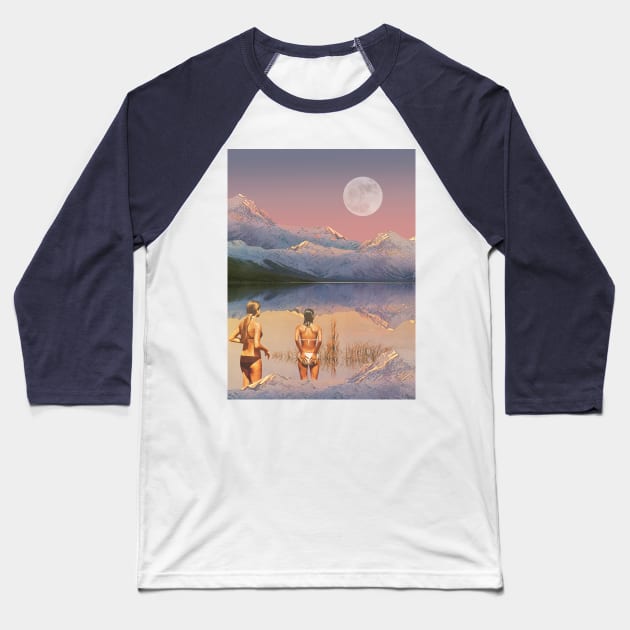 Moon Ritual Baseball T-Shirt by leafandpetaldesign